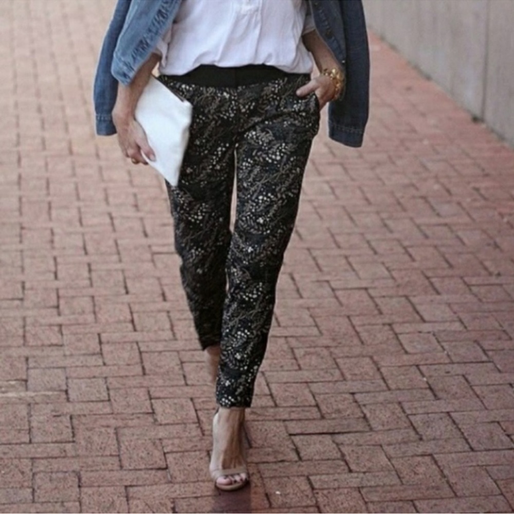 Ann Taylor Loft Floral Print Slim Pants